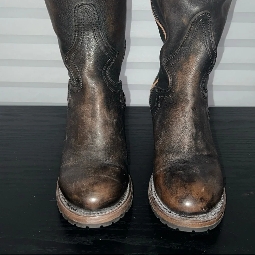 FREEBIRD Calgary Black Leather Knee-High Boots